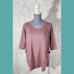 Pure Jill Pastel Pink Cotton Two Pocket Knit Tunic